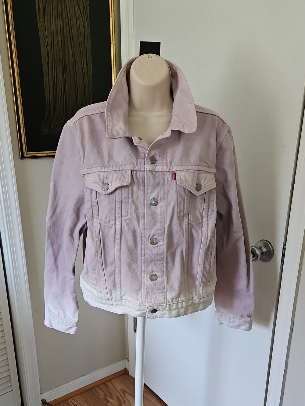 Levis Purple Ombre Denim Trucker Jacket Size XL